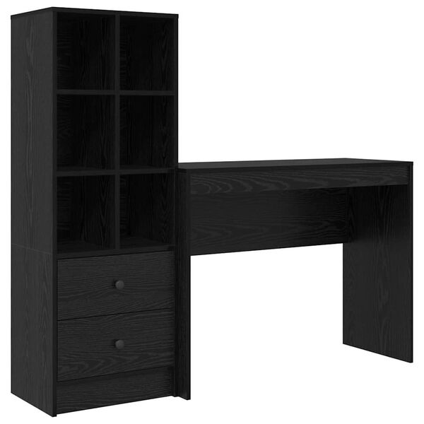 vidaXL Mesa com gaveta 2 pcs Carvalho Preto