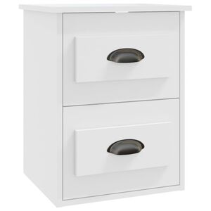 vidaXL Mesa de cabeceira de parede 41,5x36x53 cm branco