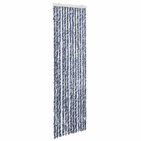vidaXL Cortina anti-insetos 56x200 cm chenille azul e branco