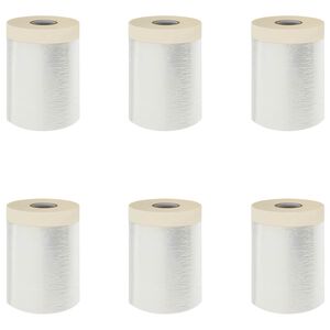 vidaXL Lona de Poeira com Fita Adesiva 6 unid. Transparente HDPE