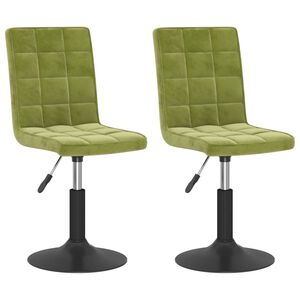 vidaXL Cadeiras de jantar girat&oacute;rias 2 pcs veludo verde-claro