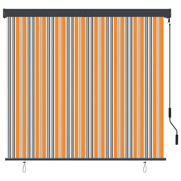 vidaXL Estore de rolo para exterior 160x250 cm amarelo e azul