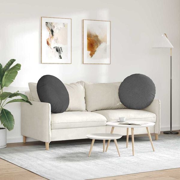 vidaXL Almofadas de Assento 2 pcs Cinza Escuro &Oslash; 60 cm