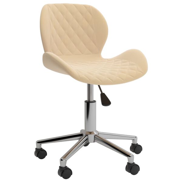 vidaXL Cadeiras de jantar girat&oacute;rias 2 pcs veludo cor creme