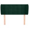 vidaXL Cabeceira de cama c/ abas veludo 83x23x78/88cm verde-escuro