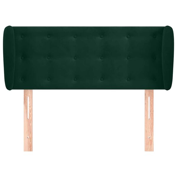 vidaXL Cabeceira de cama c/ abas veludo 83x23x78/88cm verde-escuro