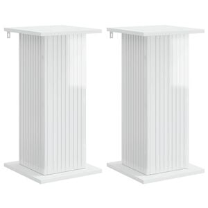 vidaXL Suporte para Plantas 2 pcs Branco Brilhante 30,5 x 30 x 60,5 cm