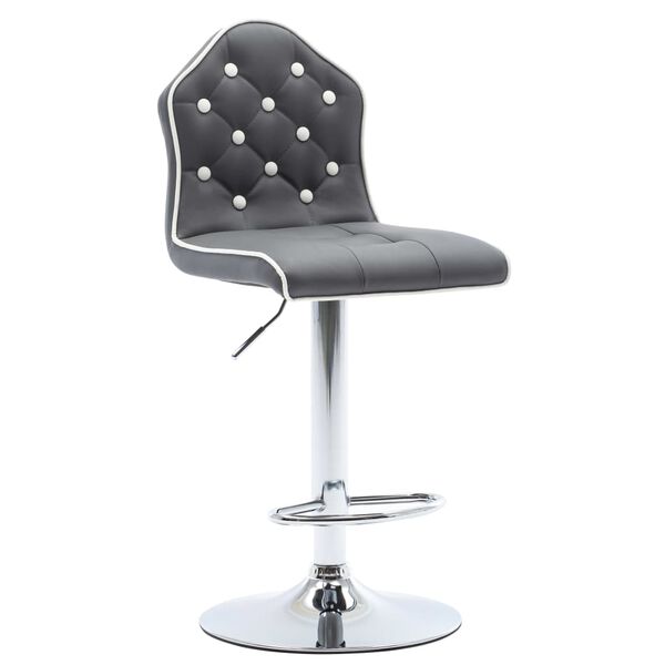 vidaXL Bancos de bar 2 pcs couro artificial cinzento