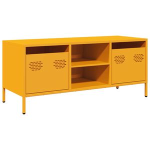 vidaXL Móvel TV 101,5x39x43,5 cm aço laminado a frio amarelo mostarda