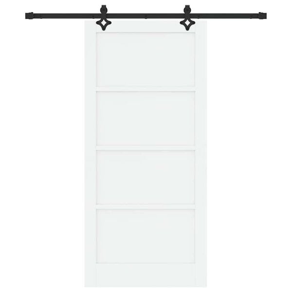 vidaXL Porta Deslizante Branco e Preto 93 x 202 cm