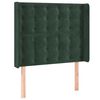 vidaXL Cabeceira cama c/ luzes LED veludo 83x16x118/128cm verde-escuro