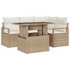 vidaXL Conjunto de Sof&aacute; de Jardim 5 unid. Bege Rattan Sint&eacute;tico
