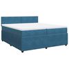 vidaXL Cama com molas/colch&atilde;o 200x200 cm veludo azul