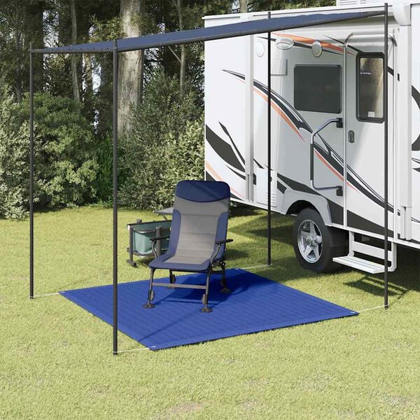 vidaXL Tapete de campismo para tenda PEAD 200x200 cm azul