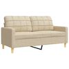 vidaXL 3pcs conjunto de sofás c/ almofadas decorativas tecido creme