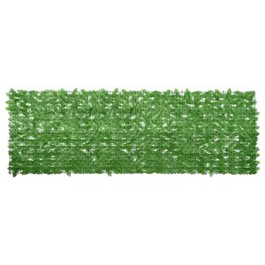 vidaXL Tela de varanda com folhas verde 300x100 cm