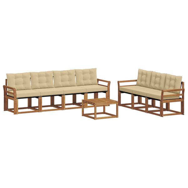 vidaXL Conjunto de Sof&aacute;s para Exterior 8 pcs Natural e Bege