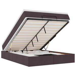 vidaXL Estrutura cama otomana colch&atilde;o 140x200cm tecido castanho escuro