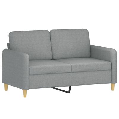 vidaXL 2 pcs conjunto de sofás com almofadões tecido cinzento-claro