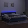 vidaXL Cama box spring c/ colch&atilde;o e LED 200x200 cm tecido azul