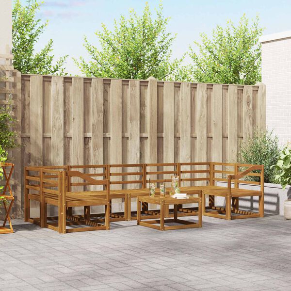 vidaXL Conjunto de Sof&aacute;s para Exterior 8 pcs Natural