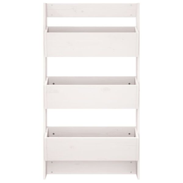 vidaXL Floreira parede c/ 3 caixas 60x18,5x110 cm pinho maci&ccedil;o branco