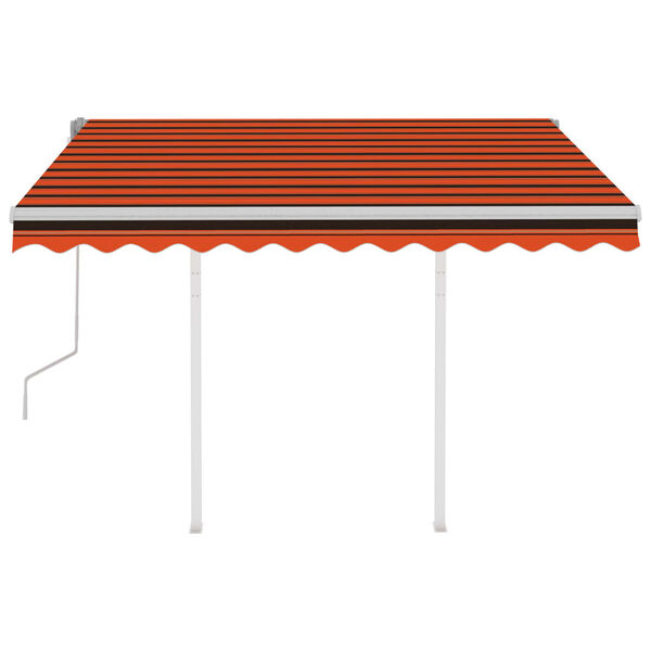vidaXL Toldo retrátil manual com postes 3x2,5 m laranja e castanho