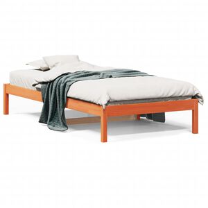 vidaXL Sof&aacute;-cama sem colch&atilde;o 80x200 cm madeira de pinho castanho cera