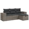 vidaXL 4 pcs conjunto sof&aacute;s de jardim c/ almofad&otilde;es vime PE cinzento