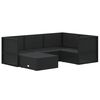 vidaXL 5 pcs conjunto lounge de jardim c/ almofad&otilde;es vime PE preto