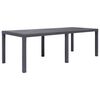 vidaXL Mesa de jardim 220x90x72cm pl&aacute;stico castanho com aspeto de vime