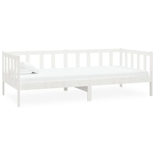 vidaXL Sofá-cama com colchão 90x200 cm pinho maciço branco