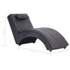 vidaXL Chaise longue de massagem c/ almofada couro artificial cinzento