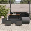 vidaXL Conjunto de Sof&aacute; de Jardim 9 pcs Preto vime PE