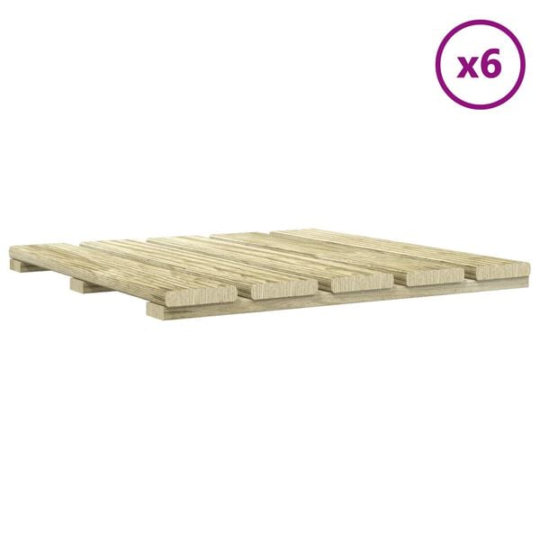 vidaXL Telha de Deck 6 pcs Verde 50 x 50 cm Pinheiro Impregnado Verde