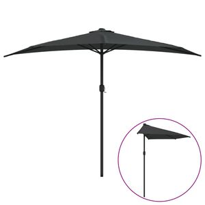 vidaXL Guarda-sol varanda alum&iacute;nio 300x155cm antracite semicircular