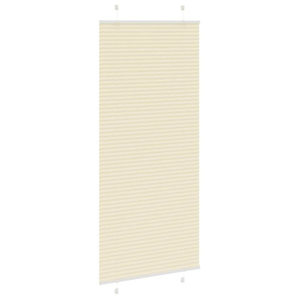 vidaXL Creme Plissada Cega 90x200 cm Largura Tecido 89,4 cm Poli&eacute;ster