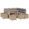 vidaXL Conjunto de Sof&aacute; de Jardim 9 unid. 8-N&uacute;mero de lugares