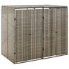 vidaXL Unidade dupla p/ caixotes do lixo 140x80x117 vime PE cinza
