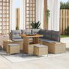 vidaXL Conjunto de Sof&aacute; de Jardim 8 pcs Bege Rattan Sint&eacute;tico