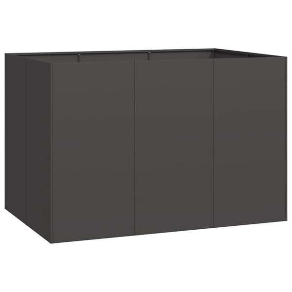 vidaXL Vaso floreira 120x80x80 cm a&ccedil;o preto