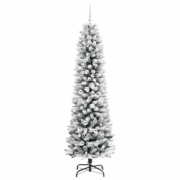 vidaXL &Aacute;rvore de Natal Artificial Branco 210 cm PVC, Metal e Pl&aacute;stico