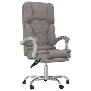 vidaXL Cadeira de escrit&oacute;rio reclin&aacute;vel de massagens cinza-acastanhado