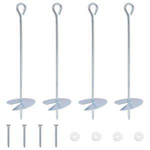 vidaXL &Acirc;ncora para Terra 4 pcs Prateado &Oslash;10 x 40 cm Metal Galvanizado