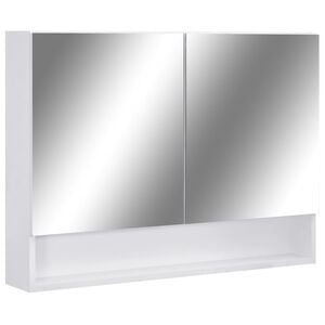 vidaXL Arm&aacute;rio espelhado casa de banho com LED 80x15x60 cm MDF branco