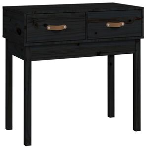 vidaXL Mesa consola 76,5x40x75 cm madeira de pinho maci&ccedil;a preto