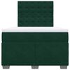 vidaXL Cama boxspring com colch&atilde;o 120x200 cm veludo verde-escuro