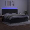vidaXL Cama box spring c/ colch&atilde;o/LED 200x200 cm veludo preto
