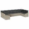vidaXL Conjunto de Sof&aacute; de Jardim 10 unid. Cinzento-claro vime PE