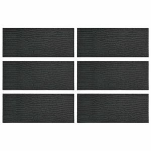 vidaXL Pedra Passo 6 pcs Preto 60,5 x 25 x 2 cm Borracha